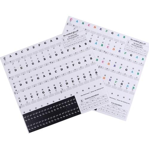 Transparent Piano Electronic Keyboard Key Piano Stave Note Sticker for beginners high quality Keyboard Sticker