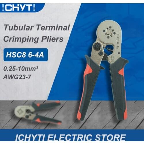 European Style Tubular Terminal Wiring Manual Electrician Various Colors 4 / 6 Corners 0.25-6mm 0.25-10mm Crimping Pliers