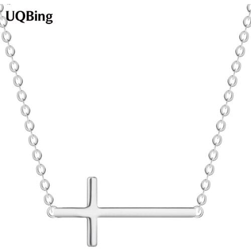 2020 New Cross Gold Silver Rose Gold Color Necklace for Women Vintage Smooth Collar Necklaces Jesus Jewelry