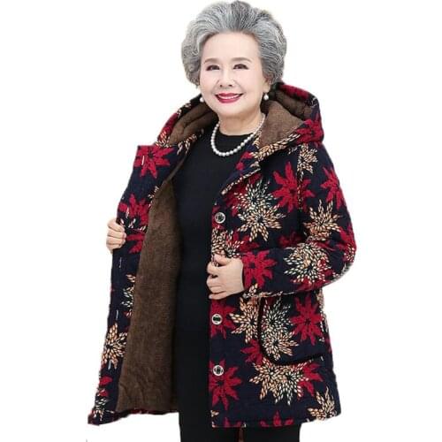Parkas Middle-aged and Elderly Womens Coats Winter Jackets Female Down Cotton Padded Clothes Warm Overcoats Grandma 2020 5XL