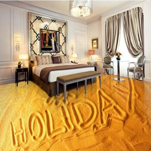 Beibehang Custom large-scale murals waterfall beach 3D floor thickening waterproof wear pvc environmental plastic film