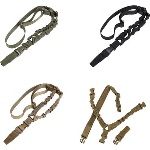 Adjustable Military Tactical Gun 1 One Sling Single Point Quick Release Bungee Rifle Shoulder Belt Hunting Starp Airsoft M4 AR15