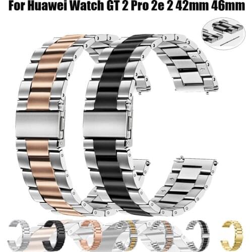 20/22mm Strap For Huawei Watch GT 2 42mm/2 Pro/2e Bracelet Stainless Steel Band for Huawei Watch GT 2 46mm Replacement Wristbelt
