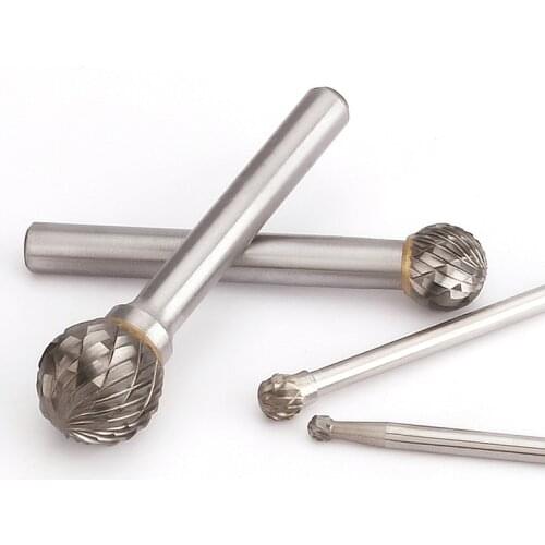 YG8 Alloy Rotary File 1Pcs Round D-type Double slot Tungsten Steel Wood Carving Grinding Head 3mm 4mm 5mm 8mm 10mm 16mm Diameter