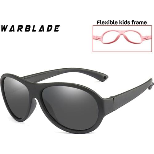 Square Girl Sunglasses Kids Polarized Red Frame Classic TAC TR90 Flexible Safety Kid Sun Glasses Boy 2019 Infant Shades WBL