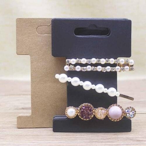 Hairpin Jewelry card 50pcs 10x7cm black /Kraft blank color Card Jewelry Gifts earring/rope/ hair clip package card tag