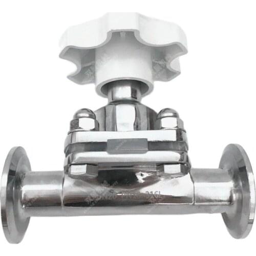 Tri Clamp 1.5" (50.5mm OD) Hygienic Manual Diaphragm Valve Silicone SS316 Stainless Steel Brewery Valve