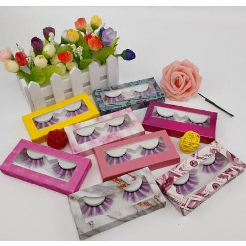 1 Pair Colorful Mink Eyelashes Natural 3D False Eyelashes Fake Lashes Makeup Kit Mink Lashes Extension Mink Eyelashes For Makeup