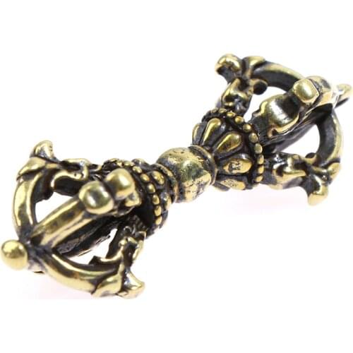 1pcs Chinese Tibetan Handcraft Buddhist Copper Five Shares Dorje Vajra Pestle For Home Decoration