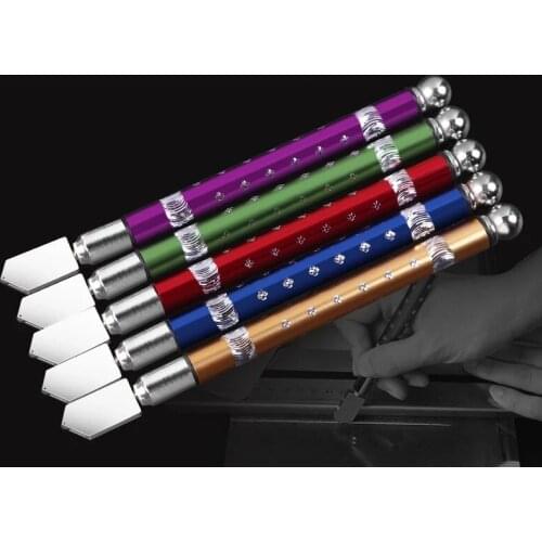 1pcs Professional Oil Filled Tungsten Carbide Bottle Glass Cutter Cutting Wheel Metal Handle Head Toyo Diamond Hand Tools