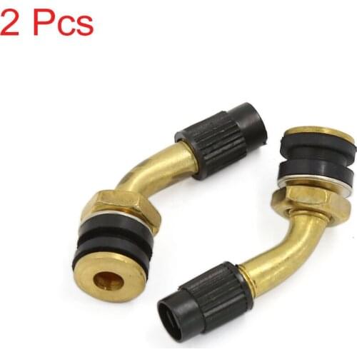 Universal Motorcycle Scooter Wheel Tubeless Tire Brass Air Valve Stems Caps 2Pcs