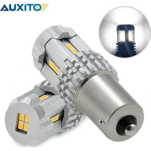 2pcs P21W LED CANBUS NO OBC Error 1156 BA15S Error Free LED Bulb for Kia Rio 3 4 2015 2016 2017 2018 Car lights White Amber