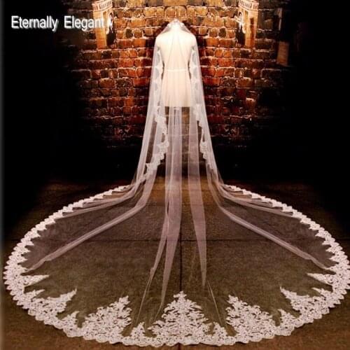 2016 Gorgeous 3*3 M New Real Photos White/Ivory Sequined Appliqued Mantilla Wedding Veil Long Comb Wedding Accessories MD2010