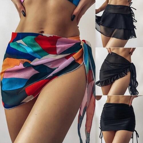 2021 New Bikini Jacket, Pants, Chiffon Skirt, Geometric Print Blouse, Coverup Swimwear Sexy, Bikini Cover Up