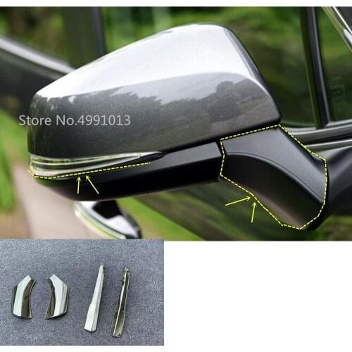 For Toyota RAV4 2019 2020 2021 Car Rear Rearview Side Glass Mirror Trim Frame Rain Shield Shade ABS Chrome Eyebrow 4pcs