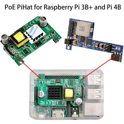 5V PoE-PiHat 10-13watt 802.3af/at Active Passive PoE for Raspberry Pi 3B+ RPI 4B PCB board include heat sink