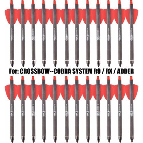 7.5" Inch Crossbow Bolts Carbon Arrows 2" Red Vanes with 100grain Broadhead for COBRA SYSTEM R9 X1 (Not Including Cross Bolt)