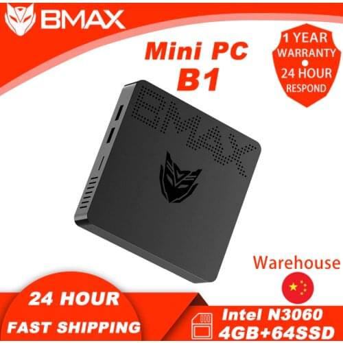 Bmax Mini PC B1 Intel N3060 Windows 10 Unit Desktop Computer HDMI and VGA Output Ports with Dual-Band WiFi USB Port*4