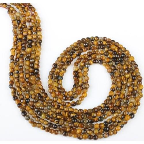 2.5mm Natural Semi-precious Stones Beaded Tiger Eye Small Faceted Beads for Charms Women Jewelry Making DIY Necklace Accessories