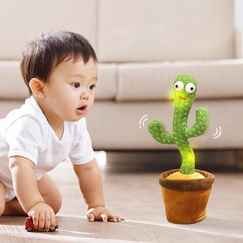 Baby Child Dancing Cactus Electronic Plush Toys Twisting Singing Talking Novelty Funny Music luminescent Gifts