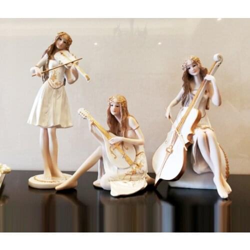 European music beauty figurines resin Arts and Crafts Kawai Human sculpture miniature wedding gift home decoration accessories