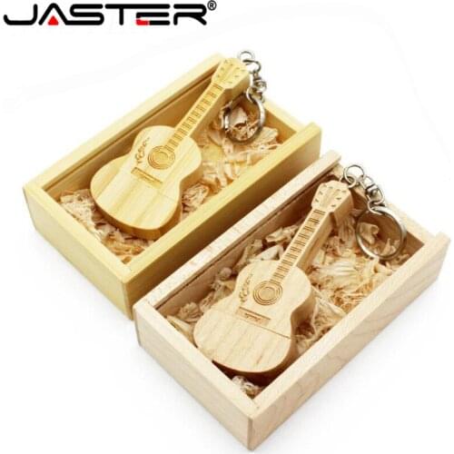 JASTER natural acoustic guitar + box pendrive 4GB 8GB 16GB 32GB acoustic guitar usb flash memory stick,over 1 pcs free LOG