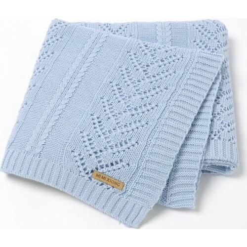 Cotton Baby Blanket Knitted Plaid Newborn Infant Bedding Crib Quilt Hollow Out Toddler Girl Boy Stroller Wrap Swaddle Super Soft