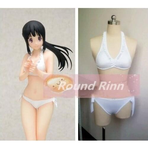 Hyouka Chitanda Eru Cosplay Swimwear White Bikini Anime Custom Made Swimsuit