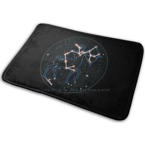 Sagittarius Mat Rug Carpet Anti-Slip Bedroom Entrance Door Mat Sagittarius Zodiac Zodiac Sign Astrology Stars Exciting Live