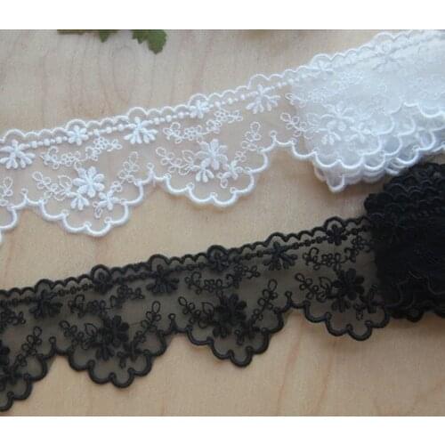 3yards/lot embroidered flower lace trim single side diy Womens Clothing Diy Lace Trim, Free Shipping W123