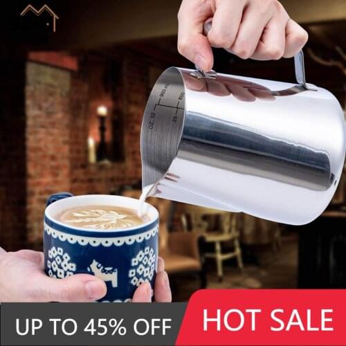 Hot Stainless Steel Milk Frothing Pitcher Steaming Milk Coffee Jug Cappuccino Latte Art Espresso Barista Steam Cup 350/600Ml
