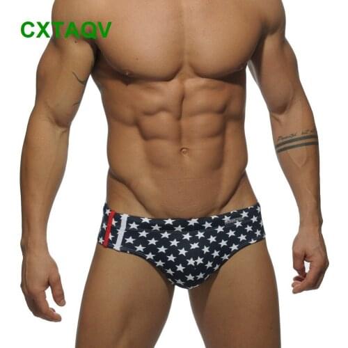 2019 New Mens Swimming Briefs Printing Swim Trunks Tight Swimwear Triangular Comfortable Beach shorts Surfing Suit Underpants