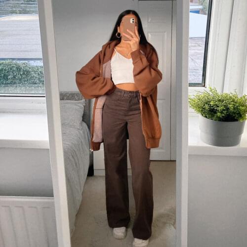 2021new Fashion High-waist Slim Jeans Woman Personality AllMatch Drape Casual Women Bottoms Pants Straight Slim Sweatpants Women