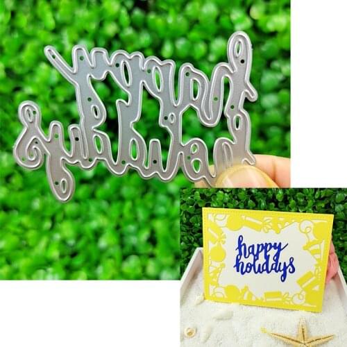 Suitable for Christmas metal cutting die and DIY scrapbook album 3D greeting card making words wish you a happy 2021 New