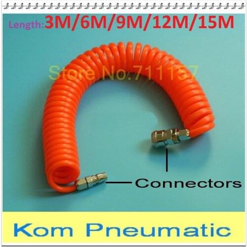 PU 6mm x 4mm Polyurethane Air Compressor Hose Tube Flexible Air Tool With Connector PU0604 Spring Spiral Pipe 6*4