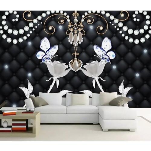 Beibehang Custom 3d Black and white rose Butterfly Mural Wallpaper Bedroom Livig Room TV Backdrop Wall 3D Photo Wallpapers