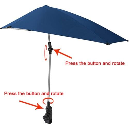 Portable Folding Sunshade UV Sunproof Beach Chair Umbrella Fishing Kayak Summer Bicycle Pushchair Umbrella Universal Clamp