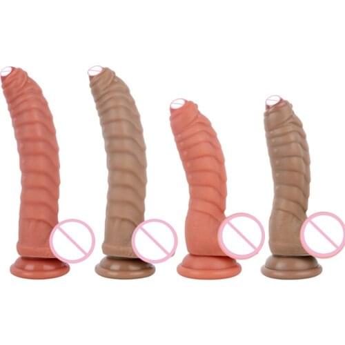 Realistic Penis Double Layer Liquid Silicone Dildo Toys Soft Silicone Vagina Simulation Penis Anal Adults Sex Toy for Women Ass