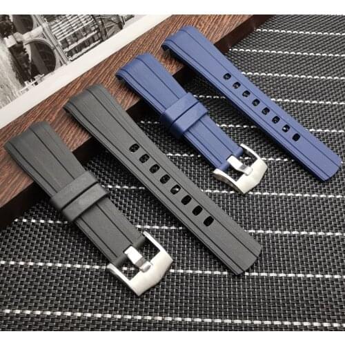 Brand quality 22mm soft Rubber Silicone Watch band Buckle Grind Arenaceous Belt Special for Omega strap Seamaster 300 logos