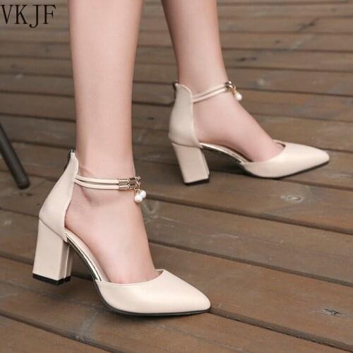 Fashion Ankle Strap Women Casual Sandals Summer High Heel Shoes Buckle Ladies Office Work Sandalias Shoes Gladiator