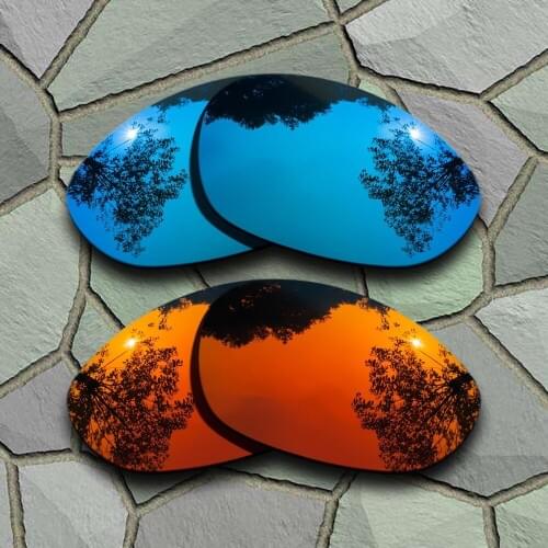 Sky Blue&Red Orange Sunglasses Polarized Replacement Lenses for Oakley X Metal XX