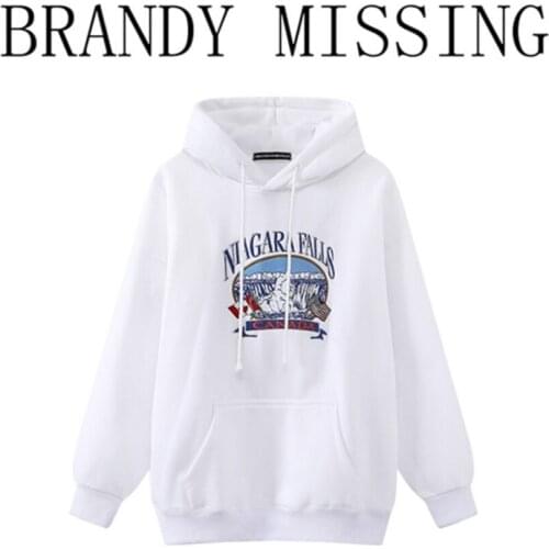 Oversize Girls Soft Cotton Vintage Hoodies 2021 Office Ladies Fleece Pullovers Loose Women Embroidered Guard Hooded Outerwear