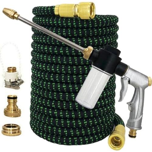 New Water Gun Garden Hose Retractable Magic Hose EU High Pressure Car Wash Hose With Metal Spray Gun Outdoor Garden Watering