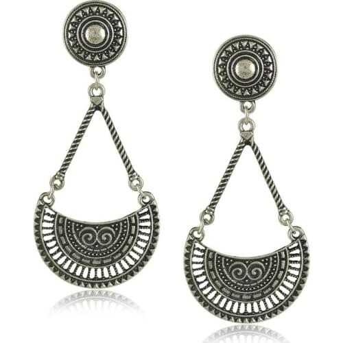 LOVBEAFAS Fashion Earrings For Women Bohemian Bijoux Femme Carved Geometry Ethnic Vintage Dangle Drop Earrings Fine Jewelry
