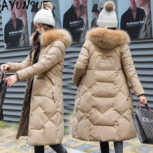 AYUNSUE Winter Coat Women Hooded Parka Long Puffer Jacket Korean Style Plus Size Clothing Fashion Manteau Femme Hiver 2020 J6132