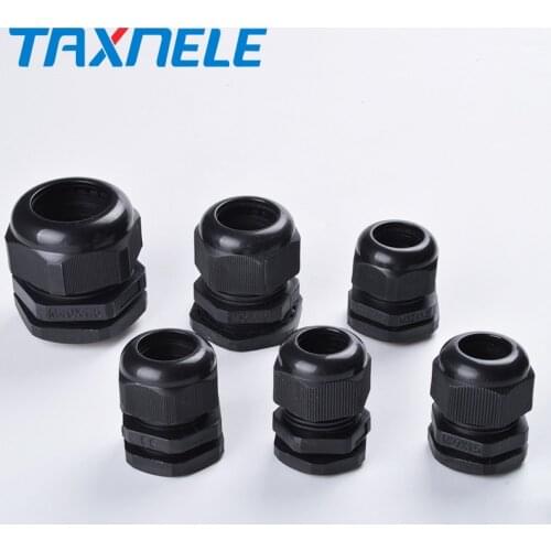 10 PCS M25 M27 M30 M32 M36 M40 Black nylon Cable Glands Joints IP68 plastic Cable fixed head