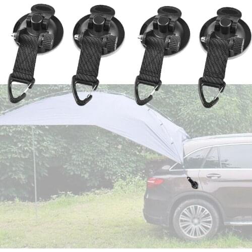 4Pcs Suction Cup Anchor Securing Hook Tie Down,Camping Tarp as Car Side Awning, Pool Tarps Tents Securing Hook Universal