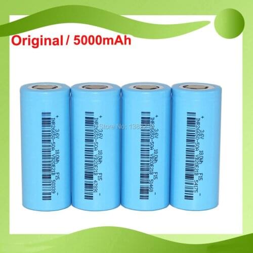 4PCS/LOT 3.7V INR26650-50A 26650 5000mAh 15A Discharge 1200 Times Lifecycle Battery For High Drain Flashlight