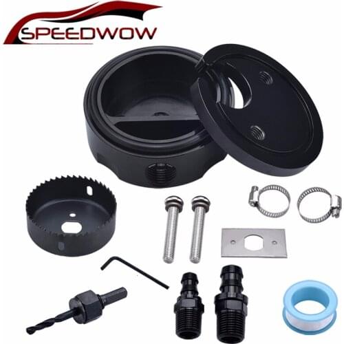 SPEEDWOW Aluminum Diesel Gas Tanks Fuel Tank Sump Kit For FASS AirDog Fuelab Compatible With Cummins Duramax Powerstroke