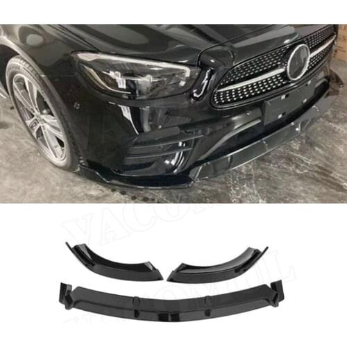 3Pcs/Set for Mercedes Benz W213 E260 E300 E350 Sport 2021 Convertible Front Bumper Lip Spoiler Splitters ABS Car
